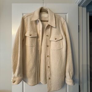 OAK + FORT Cream Lightweight Shirt Jacket